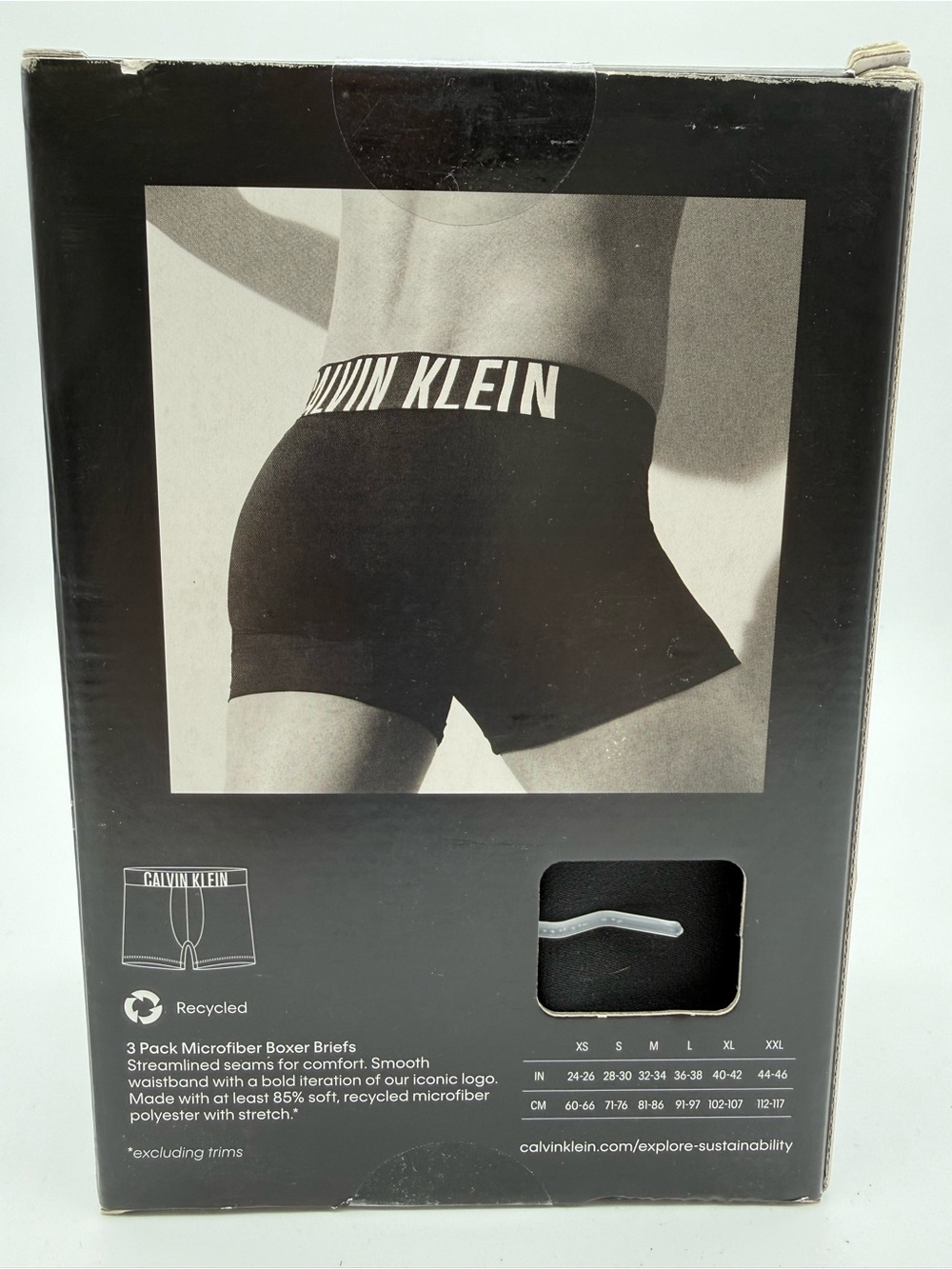 Calvin Klein Intense Power Boxer Briefs - Black with Multicolor Logo Panel 3 PK - Picture 3 of 8